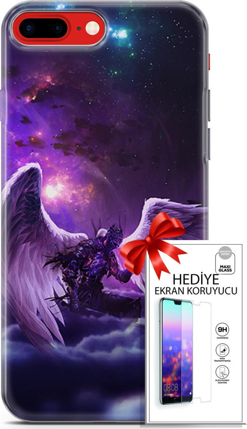 Apple İphone 7 Plus - 8 Plus Kılıf Orijinal Seri Cardano 23 Melek Telefon Kabı Ve Ekran Koruyucu