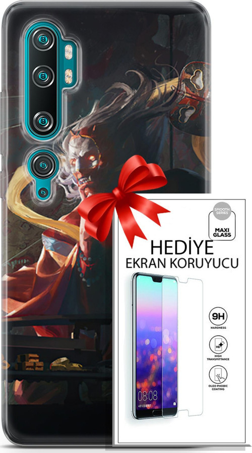 Xiaomi Mi Note 10 Kılıf Orijinal Seri Neo 07 Batman Vs Deathstroke Desenli Kılıf + Ön Ekran Koruyucu