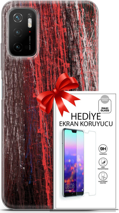 Xiaomi Poco M3 Pro 5G Kılıf Orijinal Seri Nature 22 İzler Kap + Ekran Koruyucu