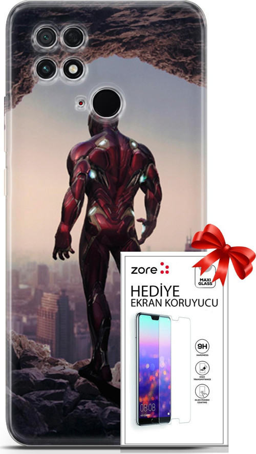 Xiaomi Poco C40 Kılıf Orijinal Seri Supers 02 Iron Man Kapak Ve Ekran Koruyucu