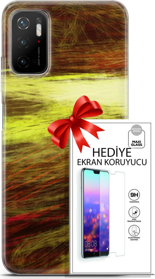 Xiaomi Poco M3 Pro 5G Kılıf Orijinal Seri Nature 23 Sarı Turuncu Telefon Kabı Ve Ekran Koruyucu
