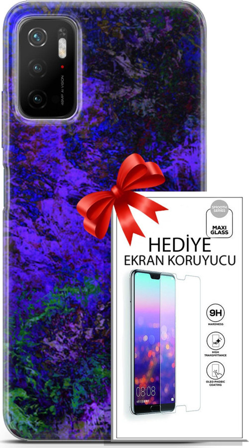 Xiaomi Poco M3 Pro 5G Kılıf Orijinal Seri Nature 30 Mor Tonlar Kenarları Şeffaf Kapak Ve Ekran Koruyucu