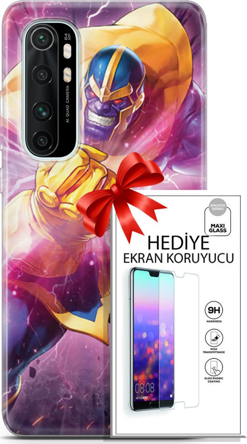 Xiaomi Mi Note 10 Lite Kılıf Orijinal Seri Dc 10 Thanos Full Hd Kılıf + Ekran Koruyucu