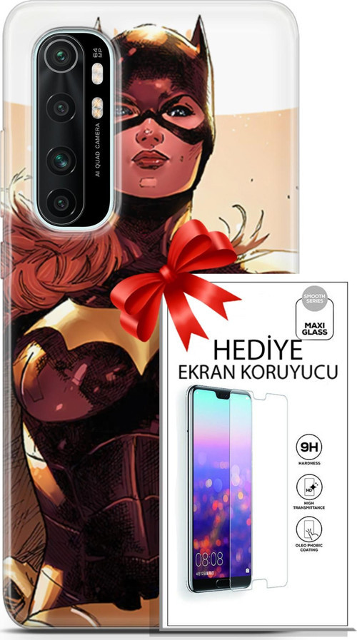 Xiaomi Mi Note 10 Lite Kılıf Orijinal Seri Dc 11 Batgirl 4K Baskılı Kılıf + Ekran Koruyucu Full Koruma