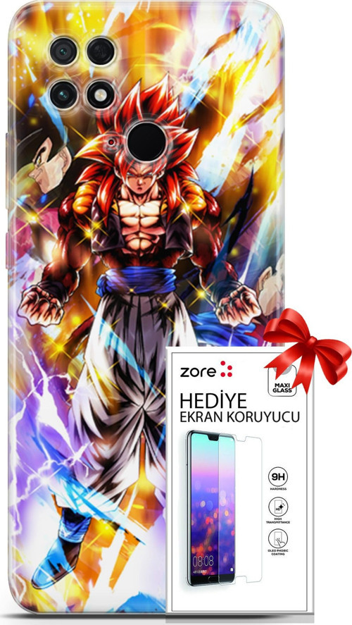 Xiaomi Poco C40 Kılıf Orijinal Seri Supers 24 Goku Wallpaper Darbe Emici Kılıf + Ekran Koruyucu