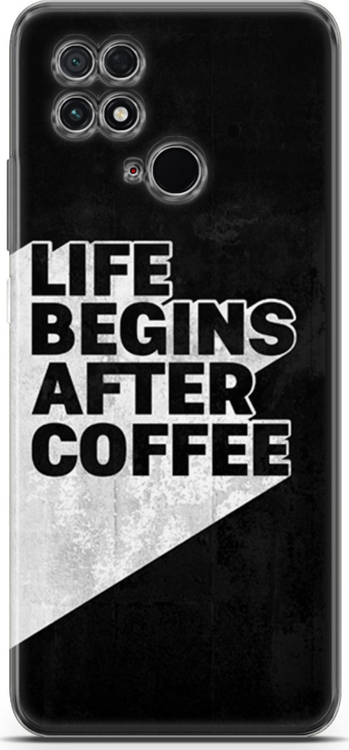 Xiaomi Poco C40 Kılıf Orijinal Seri Typo 02 Life Begins After Coffee Kapak