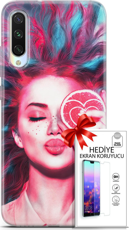 Xiaomi Mi A3 Kılıf Orijinal Seri Algorand 08 Greyfurt Baskılı Kılıf + Ekran Koruyucu