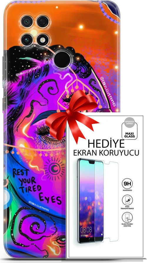 Xiaomi Poco C40 Kılıf Orijinal Seri Cardano 04 Rest Your Tired Silikon Kılıf + Ekran Koruyucu Full Koruma