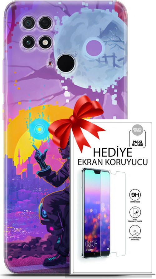 Xiaomi Poco C40 Kılıf Orijinal Seri Cardano 25 Araba Soyulmayan Kılıf + Ekran Koruyucu Full Koruma