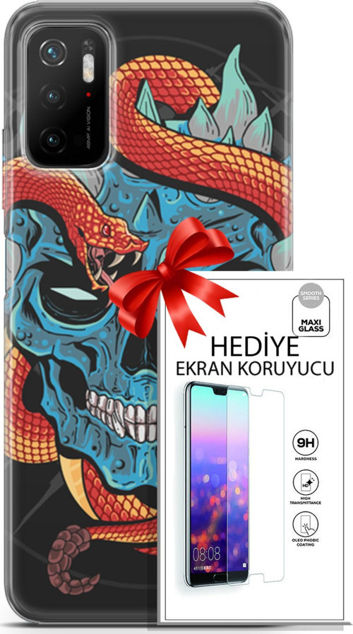 Xiaomi Poco M3 Pro 5G Kılıf Orijinal Seri Punky 13 Şeytan Case Kapak Ekran Koruyucu