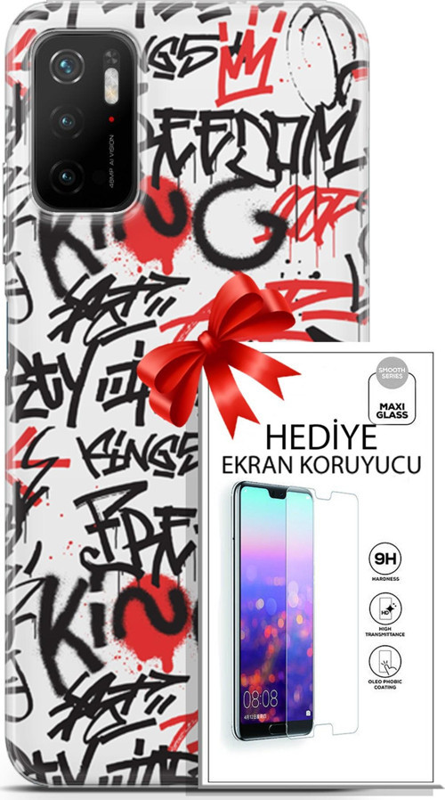 Xiaomi Poco M3 Pro 5G Kılıf Orijinal Seri Punky 22 King Freedom Kap + Ekran Koruyucu