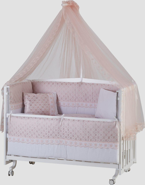 Beşik Uyku Seti Dream Pembe Lüks 60*120 cm Cibinlik Tülü ve Askı Dahil