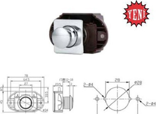 Ocean Marine Dolap Kulbu Basmalı Kare Krom Kaplı