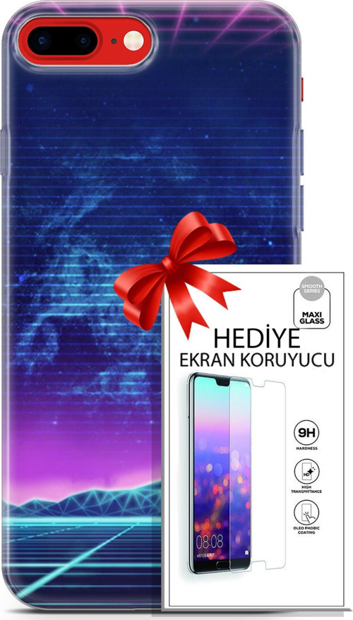 Apple İphone 7 Plus - 8 Plus Kılıf Orijinal Seri Cyberpunk 30 Neon Game Kenarları Şeffaf Kapak Ve Ek