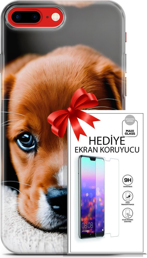 Apple İphone 7 Plus - 8 Plus Kılıf Orijinal Seri Dogs 09 Beagle Uv Kılıf Ve Ekran Koruyucu