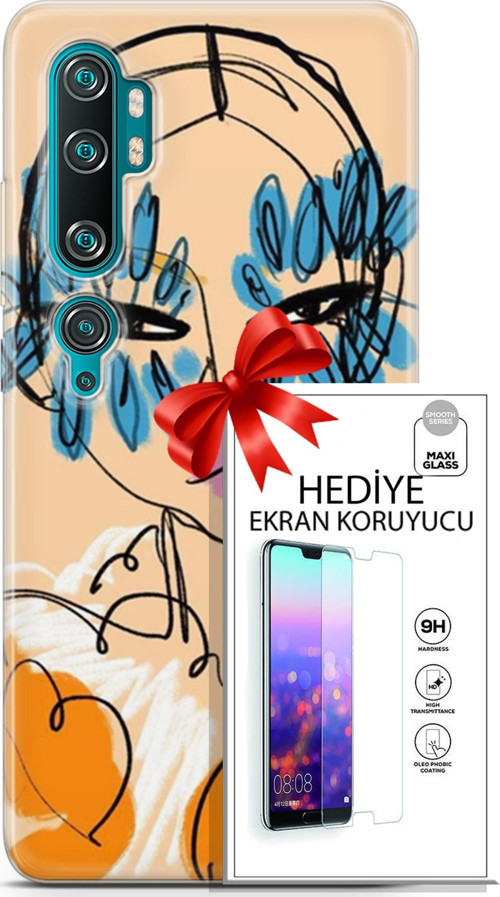 Xiaomi Mi Note 10 Kılıf Orijinal Seri Soul 24 Uzakdoğulu Darbe Emici Kılıf + Ekran Koruyucu