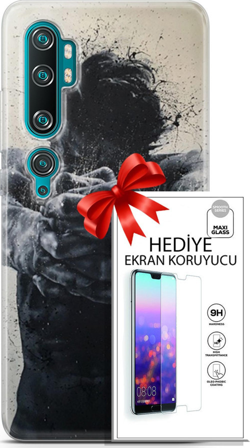 Xiaomi Mi Note 10 Kılıf Orijinal Seri Soul 28 Yumruk İz Bırakmayan Kılıf + Ön Ekran Koruyucu
