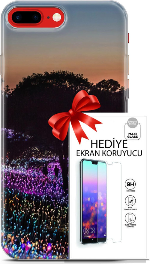 Apple İphone 7 Plus - 8 Plus Kılıf Orijinal Seri Fantasy 11 Işıltılı Brookgreen 4K Baskılı Kılıf + Ekran Koruyucu