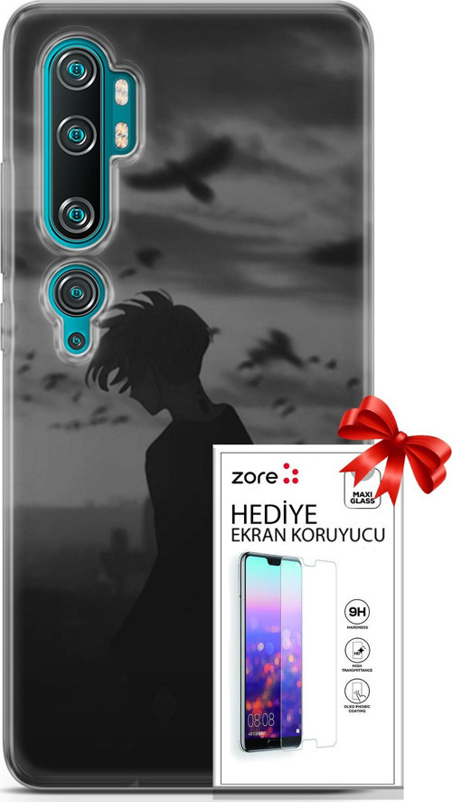Xiaomi Mi Note 10 Kılıf Orijinal Seri Supers 26 Gambar Anime Soft Kapak + Ekran Koruyucu