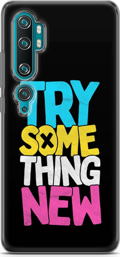 Xiaomi Mi Note 10 Kılıf Orijinal Seri Typo 01 Try Some Thing New Telefon Kılıfı