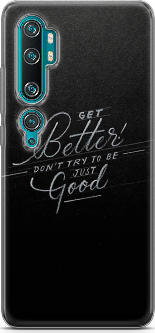 Xiaomi Mi Note 10 Kılıf Orijinal Seri Typo 10 Get Better Don'T Cry Full Hd Kılıf