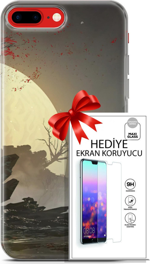 Apple İphone 7 Plus - 8 Plus Kılıf Orijinal Seri Fantasy 29 Anime Savaşçı Leke Tutmaz Kapak + Ekran Koruyucu