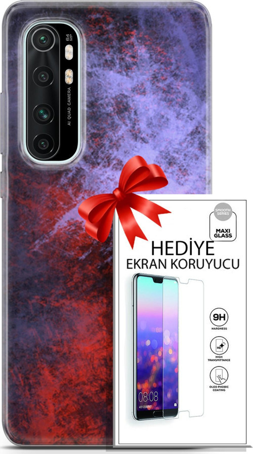 Xiaomi Mi Note 10 Lite Kılıf Orijinal Seri Nature 18 Karışık Parlak Kılıf + Ekran Koruyucu Full Koruma