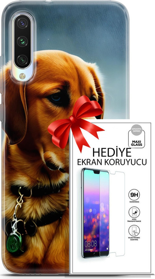 Xiaomi Mi A3 Kılıf Orijinal Seri Dogs 04 Labrador Silikon Kılıf + Ekran Koruyucu Full Korumaketi