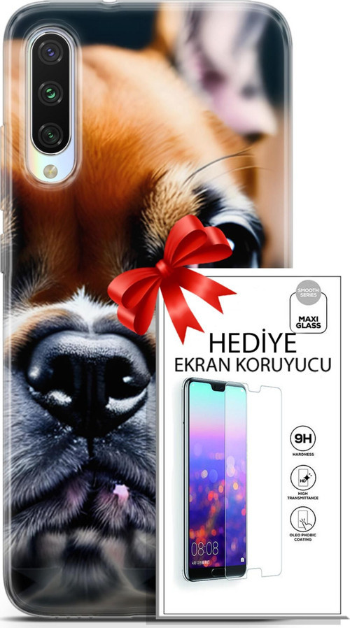 Xiaomi Mi A3 Kılıf Orijinal Seri Dogs 10 İngiliz Mastiff Full Hd Kılıf + Ekran Koruyucu