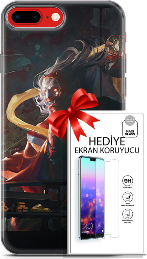 Apple İphone 7 Plus - 8 Plus Kılıf Orijinal Seri Neo 07 Batman Vs Deathstroke Desenli Kılıf + Ön Ekran Koruyucu