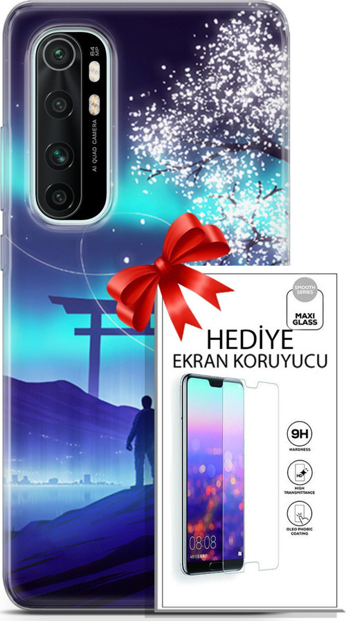 Xiaomi Mi Note 10 Lite Kılıf Orijinal Seri Neo 26 Spider Girls Soft Kapak + Ekran Koruyucu