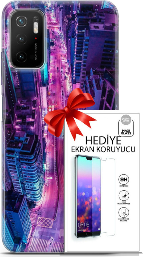 Xiaomi Poco M3 Pro 5G Kılıf Orijinal Seri Cyberpunk 22 Usa Kap + Ekran Koruyucu