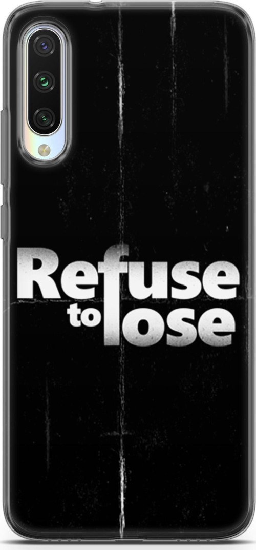 Xiaomi Mi A3 Kılıf Orijinal Seri Typo 03 Refuse To Lose Arka Kapak