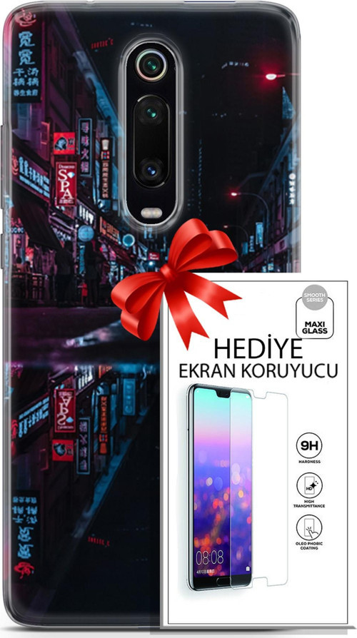 Xiaomi Mi 9T Pro Kılıf Orijinal Seri Cyberpunk 24 Spa Darbe Emici Kılıf + Ekran Koruyucu