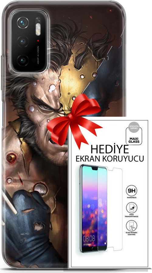 Xiaomi Poco M3 Pro 5G Kılıf Orijinal Seri Dc 03 Wolverine Arka Kapak + Ekran Koruyucu