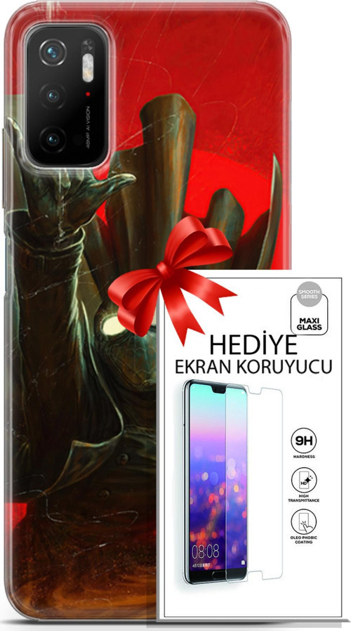 Xiaomi Poco M3 Pro 5G Kılıf Orijinal Seri Dc 18 Spider Man Noir Parlak Kılıf + Ekran Koruyucu Full Koruma