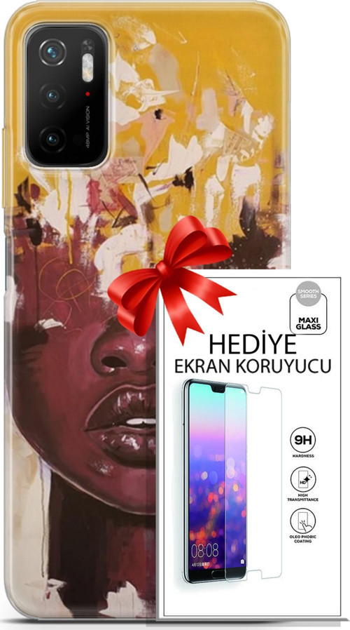 Xiaomi Poco M3 Pro 5G Kılıf Orijinal Seri Soul 23 Sarı Kahverengi Telefon Kabı Ve Ekran Koruyucu
