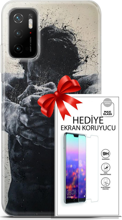 Xiaomi Poco M3 Pro 5G Kılıf Orijinal Seri Soul 28 Yumruk İz Bırakmayan Kılıf + Ön Ekran Koruyucu