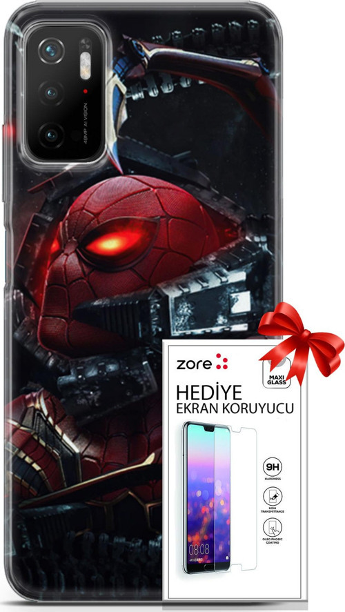 Xiaomi Poco M3 Pro 5G Kılıf Orijinal Seri Supers 29 Dr Octopus Leke Tutmaz Kapak + Ekran Koruyucu
