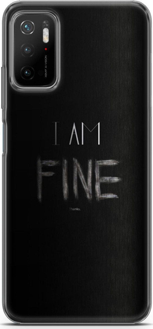 Xiaomi Poco M3 Pro 5G Kılıf Orijinal Seri Typo 04 I Am Fine Silikon Kılıf