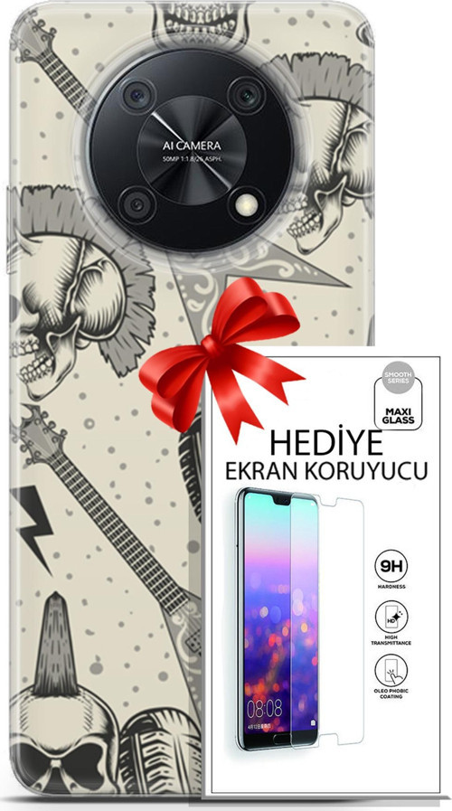 Huawei Nova Y90 Kılıf Orijinal Seri Punky 20 Trash Punk Renkli Kılıf Ekran Koruyucu