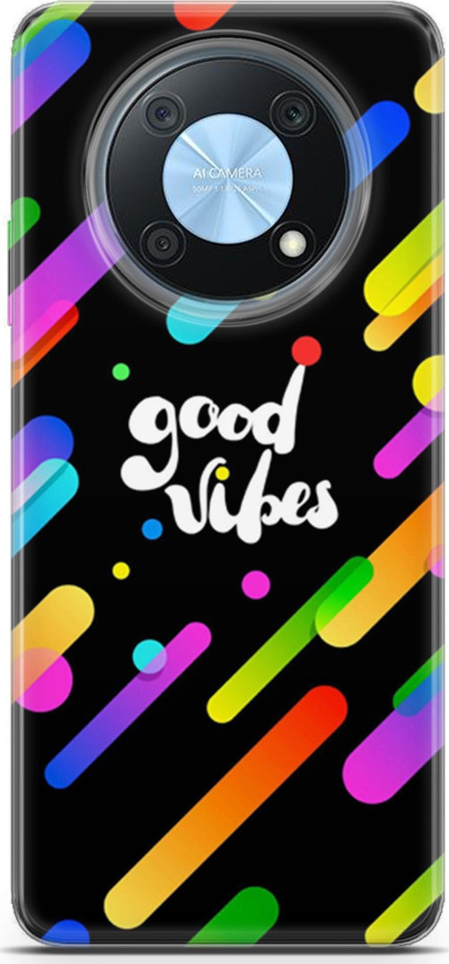 Huawei Nova Y90 Kılıf Orijinal Seri Typo 27 Good Vibes Lazer Kesim Silikon