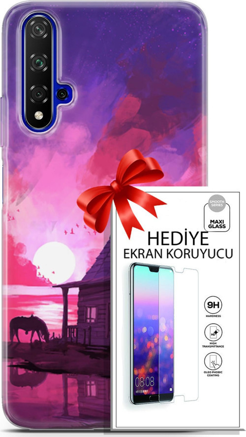 Huawei Nova 5T Kılıf Orijinal Seri Neo 27 Aquaman Lazer Kesim Silikon Ekran Koruyucu