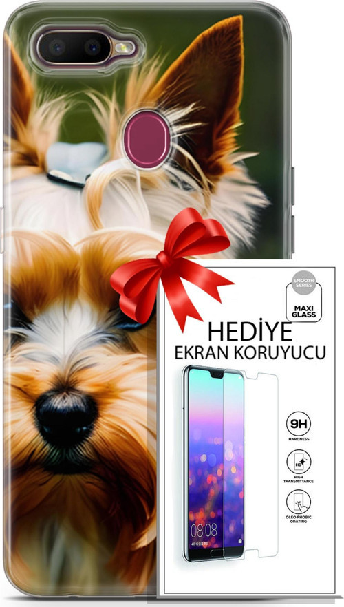 Oppo Ax7 Kılıf Orijinal Seri Dogs 13 Yorkshire Terriyer Case Kapak Ekran Koruyucu