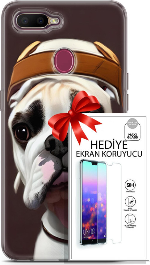 Oppo Ax7 Kılıf Orijinal Seri Dogs 26 Mastiff Soft Kapak + Ekran Koruyucu
