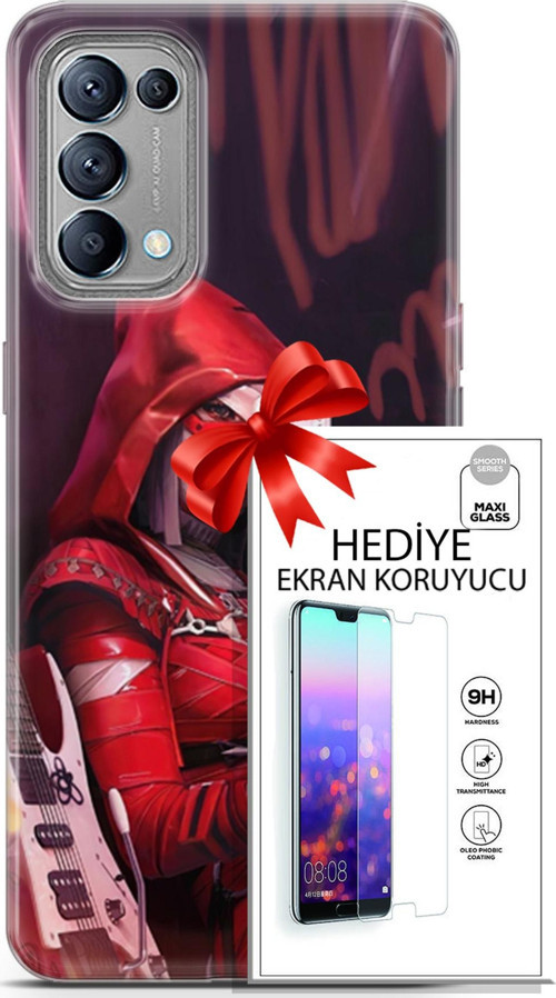 Oppo Reno 5 Kılıf Orijinal Seri Pubg 20 Selfie Mod Renkli Kılıf Ekran Koruyucu