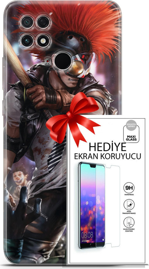 Xiaomi Poco C40 Kılıf Orijinal Seri Dc 15 Clowhunter Kalın Silikon + Ekran Koruyucu