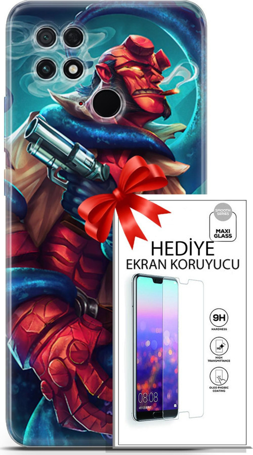 Xiaomi Poco C40 Kılıf Orijinal Seri Dc 21 Tabancalı Darbe Önleyici Kapak + Ön Ekran Koruyucu