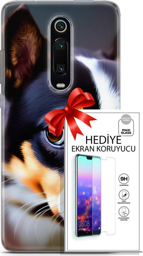 Xiaomi Mi 9T Pro Kılıf Orijinal Seri Dogs 11 İsviçre Bernese 4K Baskılı Kılıf + Ekran Koruyucu Full