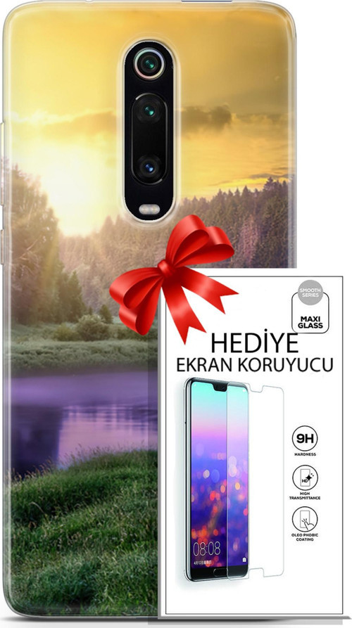 Xiaomi Mi 9T Pro Kılıf Orijinal Seri Fantasy 05 Nehir Koruma Kılıfı + Ekran Koruyucu
